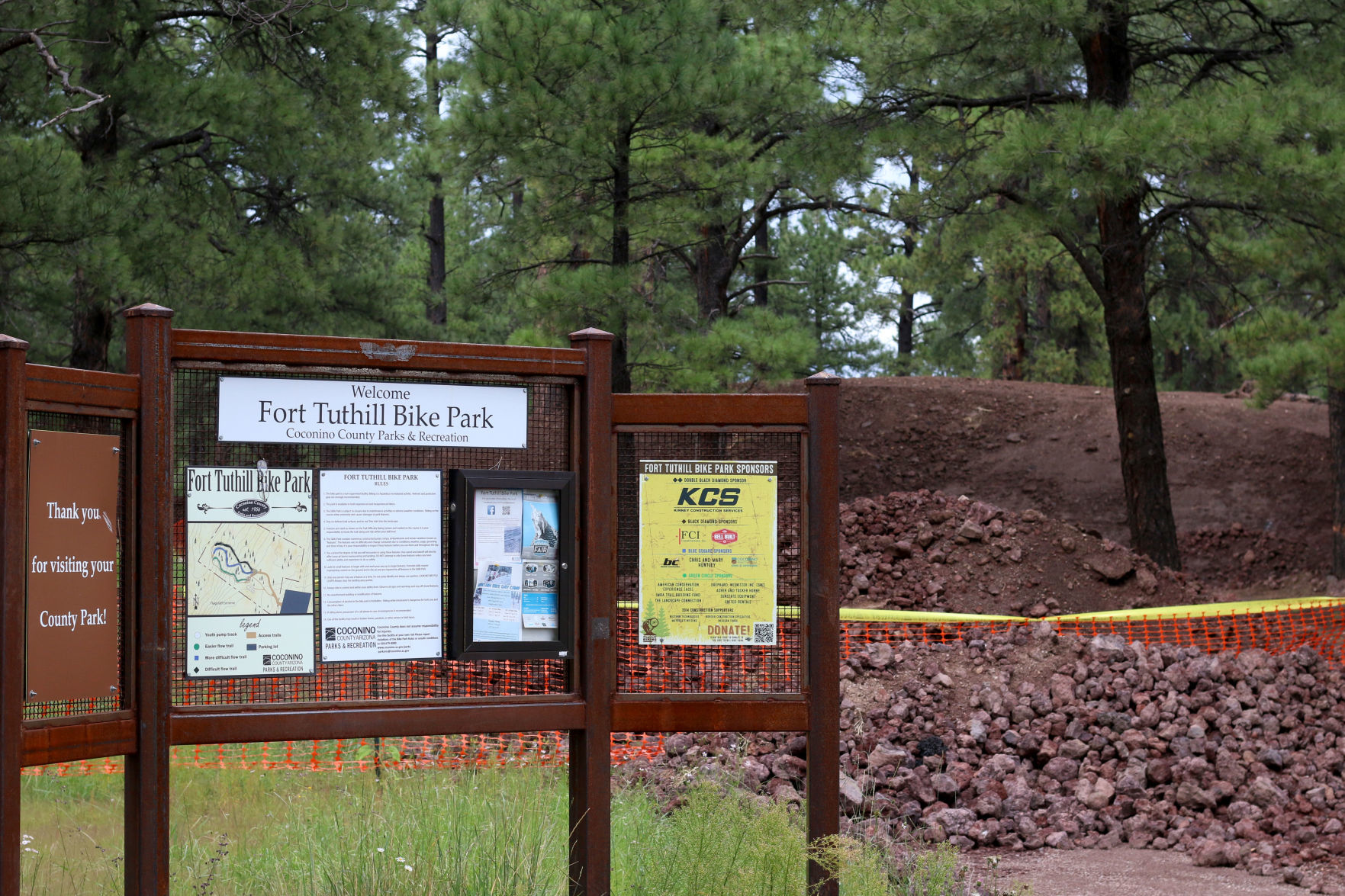 Fort Tuthill bike park construction